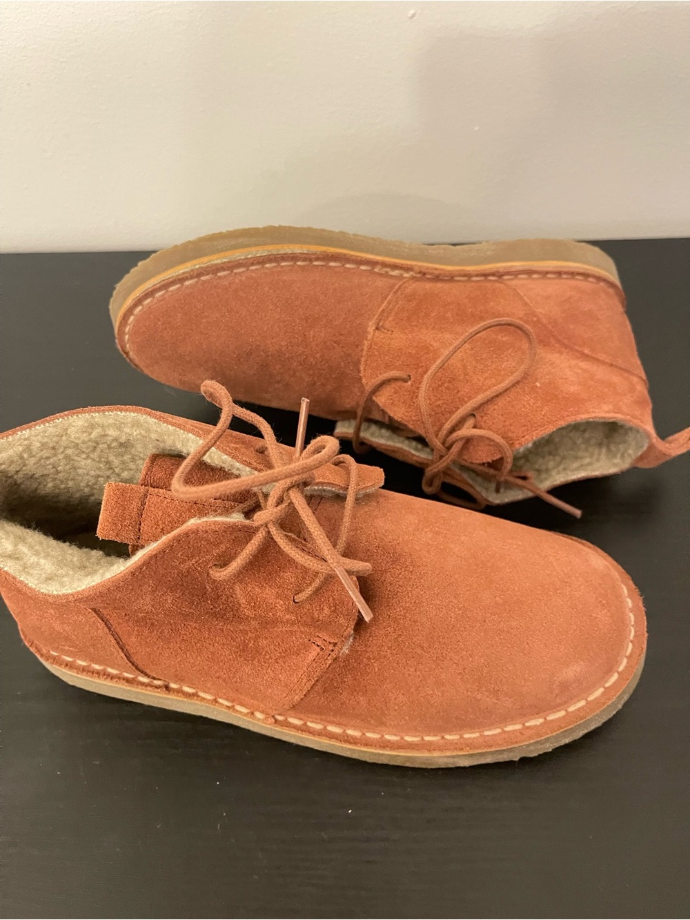 Zara Kids Suede and shearling lined boots
